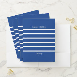 Modern Blue & White Rand Namn & Subjekt Anpassning