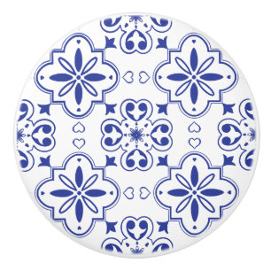 Modern Blue White Seamless Mönster Knopp