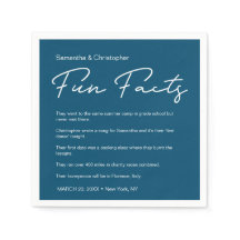 Modern Blue White White roligt fact list Bröllop