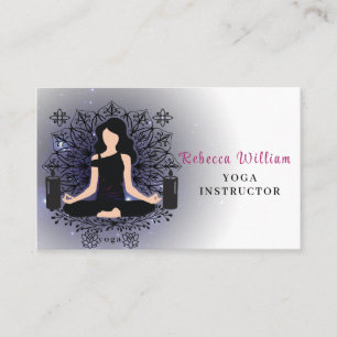 Modern Blue Yoga Instructor Stil Visitkort