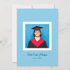 Modern Blues & White High School Photo Grad Meddelande