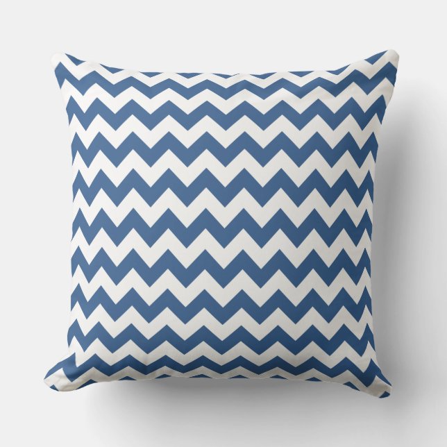 Modern BlueStripe Chevron Mönster Kudde (Framsida)