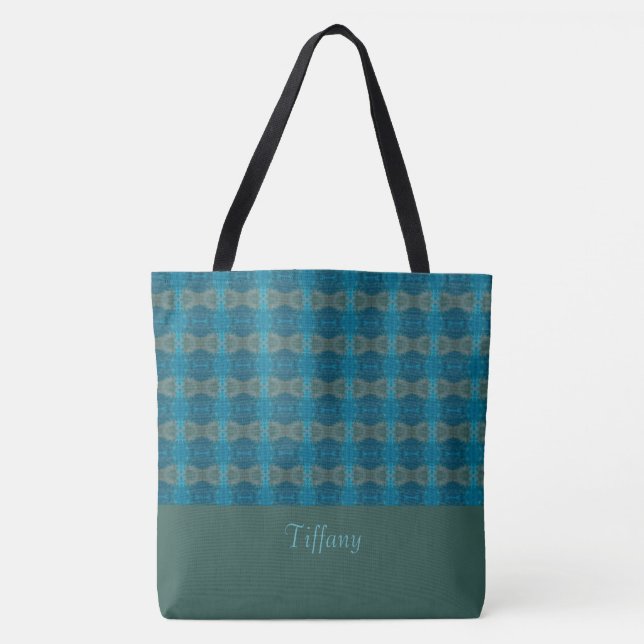 Modern BlueTote Bag Tygkasse (Framsida)