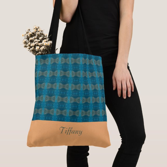 Modern BlueTote Bag Tygkasse (Närbild)