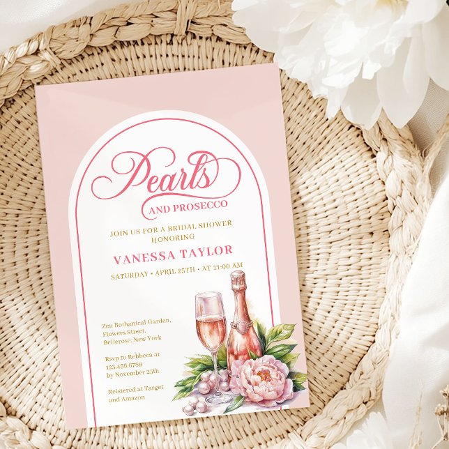 Modern Blush and Gold Bridal Shower Invitation Inbjudningar (Modern Blush and Gold Bridal Shower Invitation)