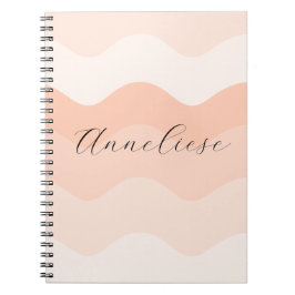 Modern Blush and Peach Waves Personalized Anteckningsbok