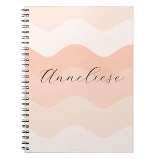 Modern Blush and Peach Waves Personalized Anteckningsbok
