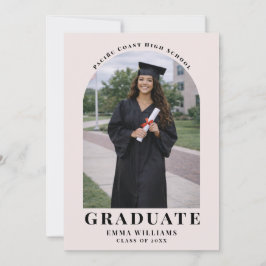 Modern Blush Arch Graduate Announcement Inbjudningar