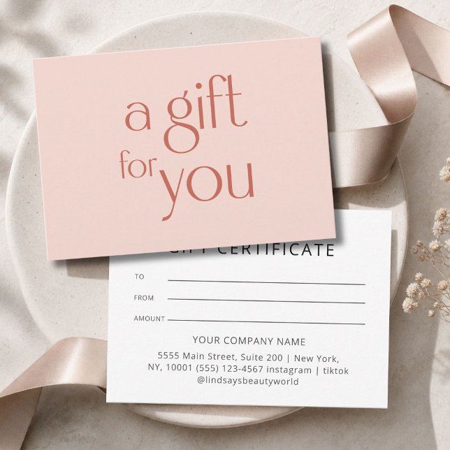 Modern Blush Beige Presentkort (Modern Blush Beige Gift Certficate)