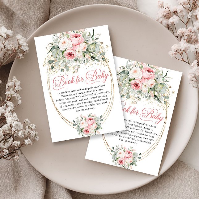 Modern Blush Blommig Grönska Bokbeställningskort Tilläggskort (Modern Blush Floral Greenery Book Request Card)