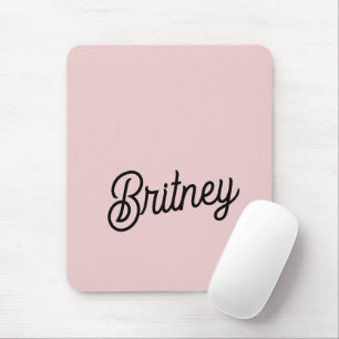 Modern Blush Dammt Rosa Monogram och Namn Musmatta