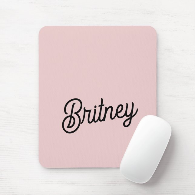 Modern Blush Dammt Rosa Monogram och Namn  Musmatta (Med mus)