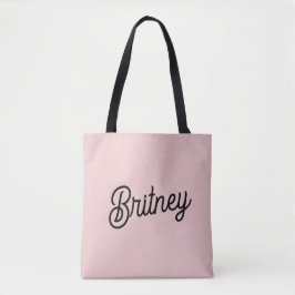 Modern Blush Dammt Rosa Monogram och Namn Tygkasse