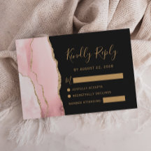 Modern Blush Guld Agat Mörk Bröllop