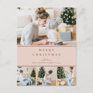 Modern Blush Multi Foto Julkort Helg Vykort