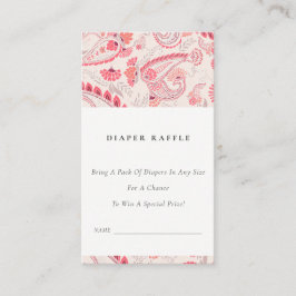 Modern Blush Paisley Blöja Lotteri Baby Shower Tilläggskort