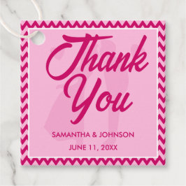 Modern Blush Pink Chevron Stripe Wedding Gåvor Etiketter