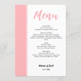 Modern Blush Pink Flat Menu Card Meny
