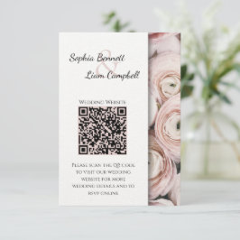 Modern Blush Pink flower elegant script  Tilläggskort