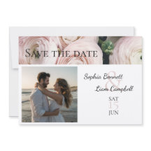 Modern Blush Pink photo template Save the Date