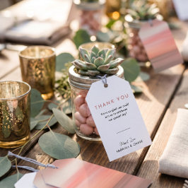Modern Blush Rosa Bröllop Tack För Memento Tag Presentetikett