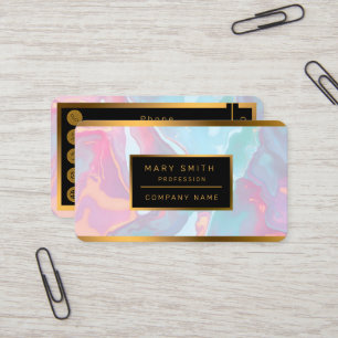 Modern Blush Rosa Mjuk Mint Guld Lyx Kollektion Visitkort
