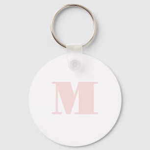Modern Blush Rosa Monogram Initial Nyckelring