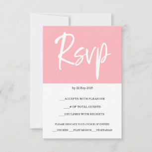 Modern Blush Rosa Svarskort RSVP OSA Kort