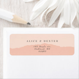 Modern Blush Rose Bröllopspar Returadress Etikett