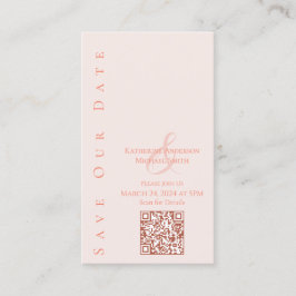 Modern Blush-Save the Date-QR code- Visitkort