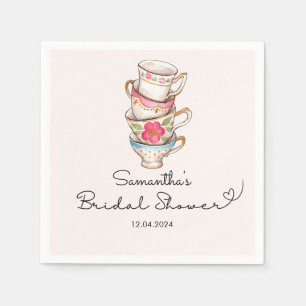 Modern Blush Teaparty Bröllopsfest Pappersservett