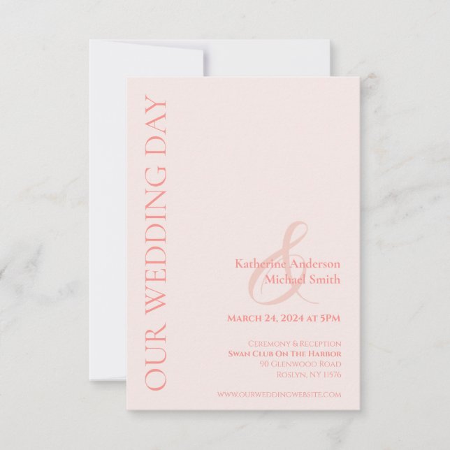 Modern Blush Wedding- Inbjudningar (Framsida)