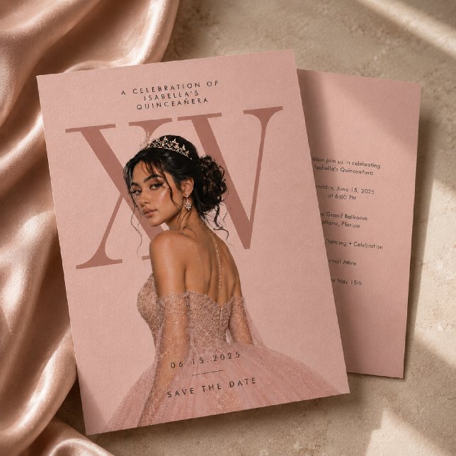 Modern Blush XV Quinceañera-festinvitation Inbjudningar (Skapare uppladdad)