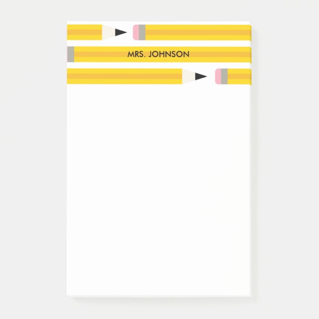 Modern blyertslärare Personlig Post-it Block (Framsida)