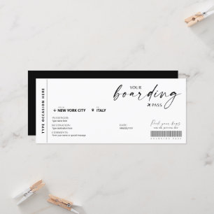 Modern Boarding Pass Surprise Fake Airline Biljett