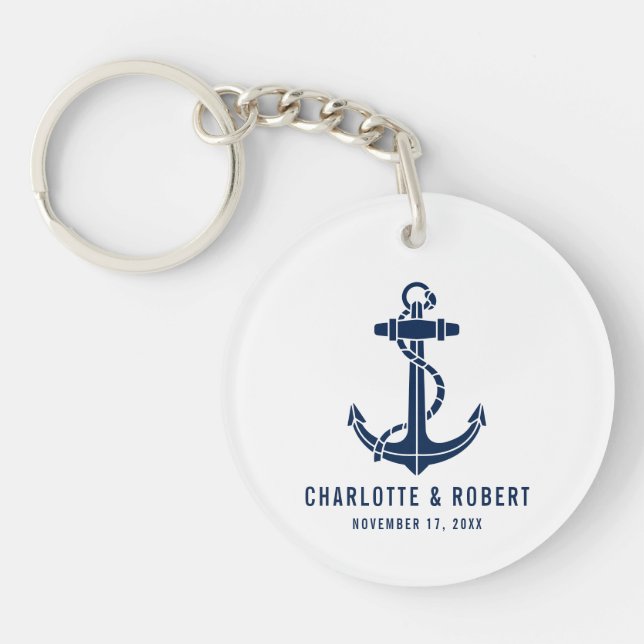 Modern Boat Anchor Beach Wedding Favor (Framsidan)