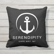 Modern Boat Nautical Anchor Black