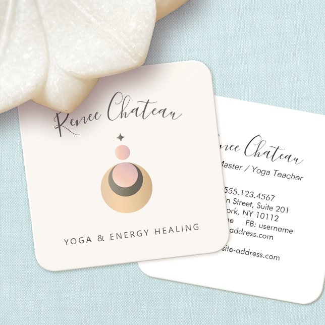 Modern Bobo Celestial Måne Star Affärskort Fyrkantigt Visitkort (Skapare uppladdad)