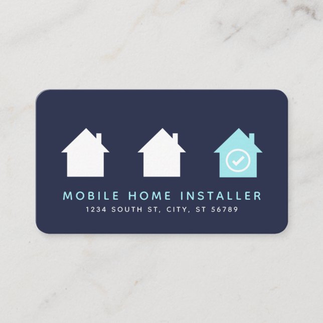 Modern bockmarkering - Mobile Home Installer Visitkort (Framsida)