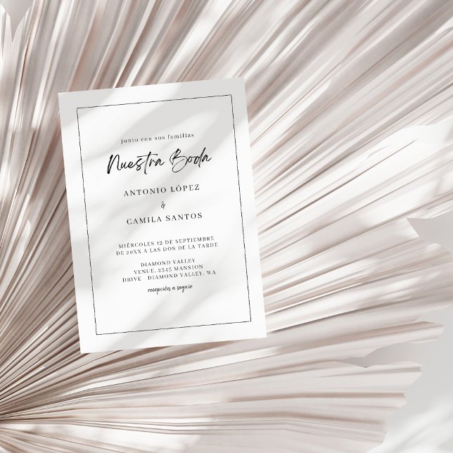 Modern Boda-minimalistisk spanska Bröllop Inbjudningar (Skapare uppladdad)