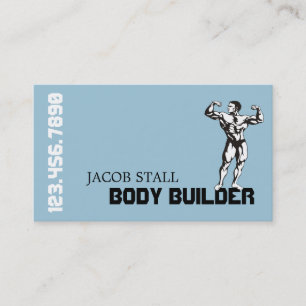 Modern Body Builder Personal Trainer Fitness Visitkort