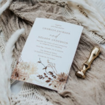 Modern Bohemian Beige Blommigt Bröllop