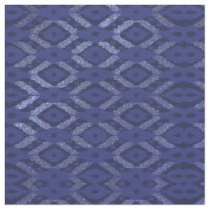 Modern Bohemian Cobalt Navy Glitter Ikat Mönster Tyg