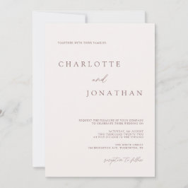 Modern Bohemian Cream & Mauve Bröllopsinbjudan Inbjudningar