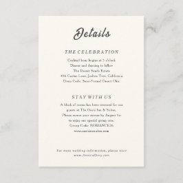 Modern Bohemian Desert Romance | Enclosure Card Tilläggskort