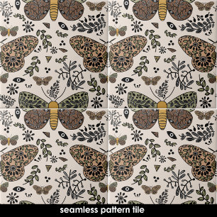 Modern Bohemian Moth Abstrakt Seamless Mönster Kakelplatta