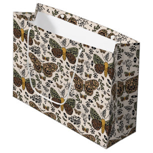 Modern Bohemian Moth Wildblommor Abstrakt Mönster