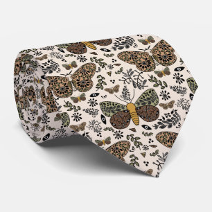Modern Bohemian Moth Wildblommor Abstrakt Mönster Slips