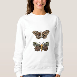 Modern Bohemian Moth Wildblommor Abstrakt Mönster T Shirt