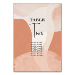 Modern Bohemian Terracotta Abstrakt Bröllop Bordsnummer